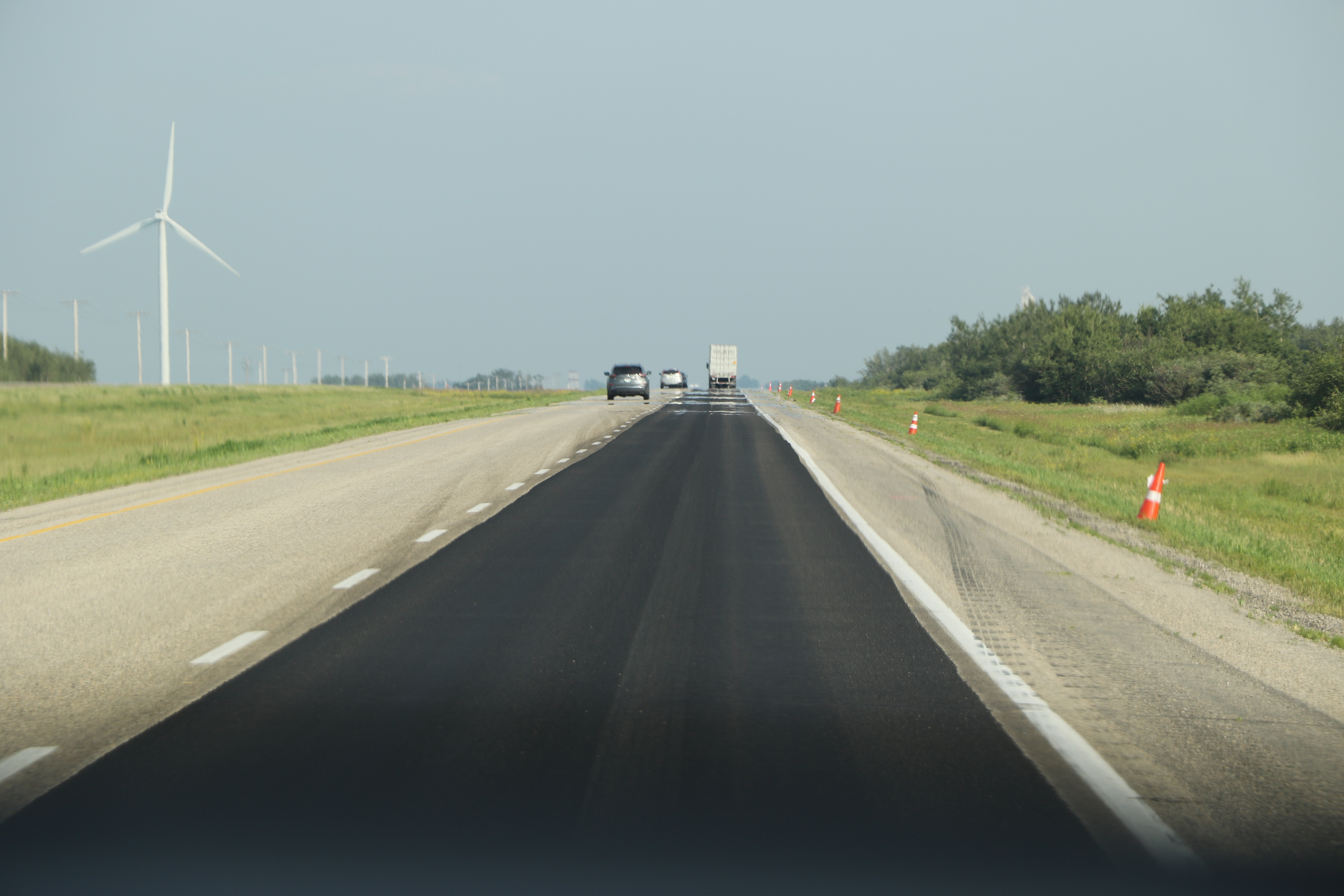 Work was being done on Highway 1 west of Moosomin last week.